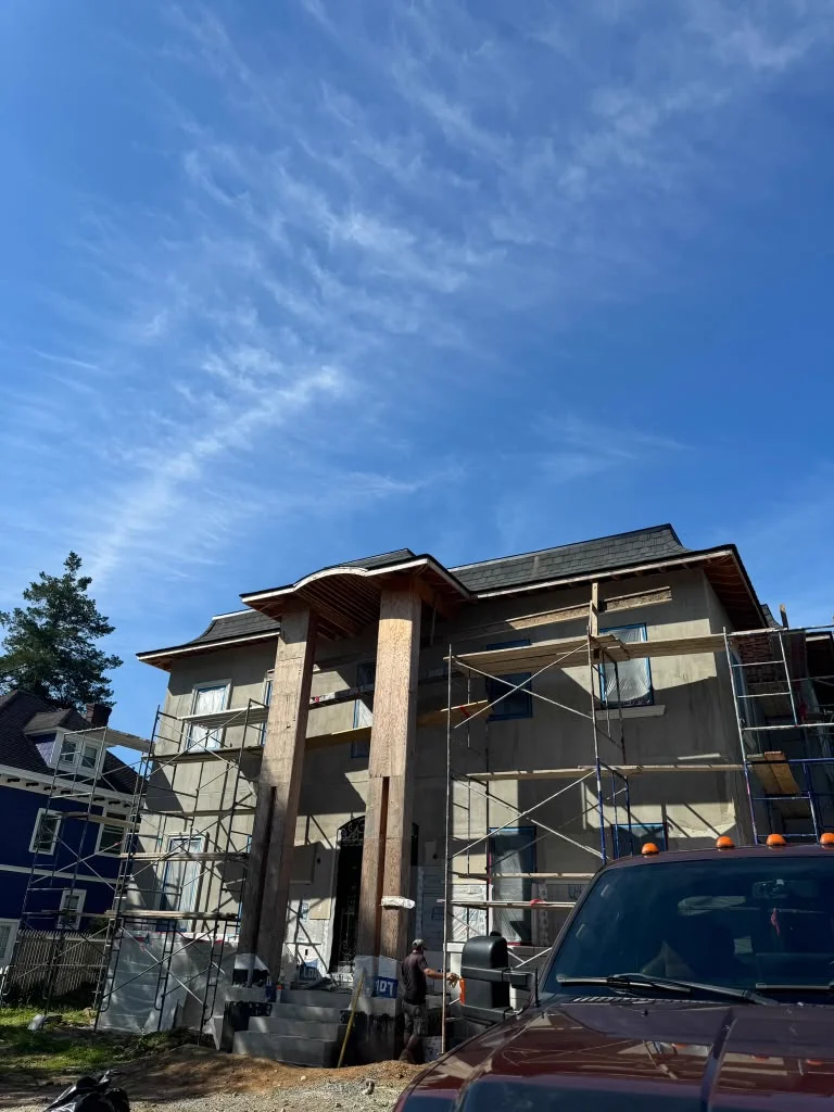 Front Elevation Portico Construction - The High Street Estate