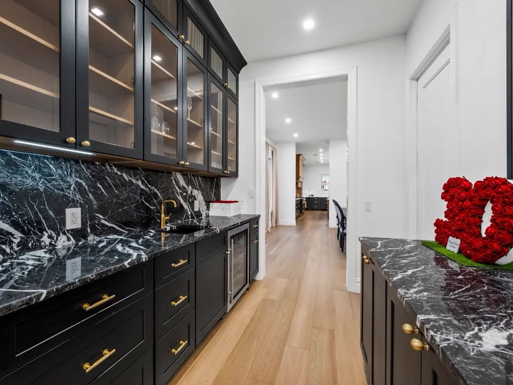 Custom Marble Wet Bar & Butler Pantry - The High Street Estate